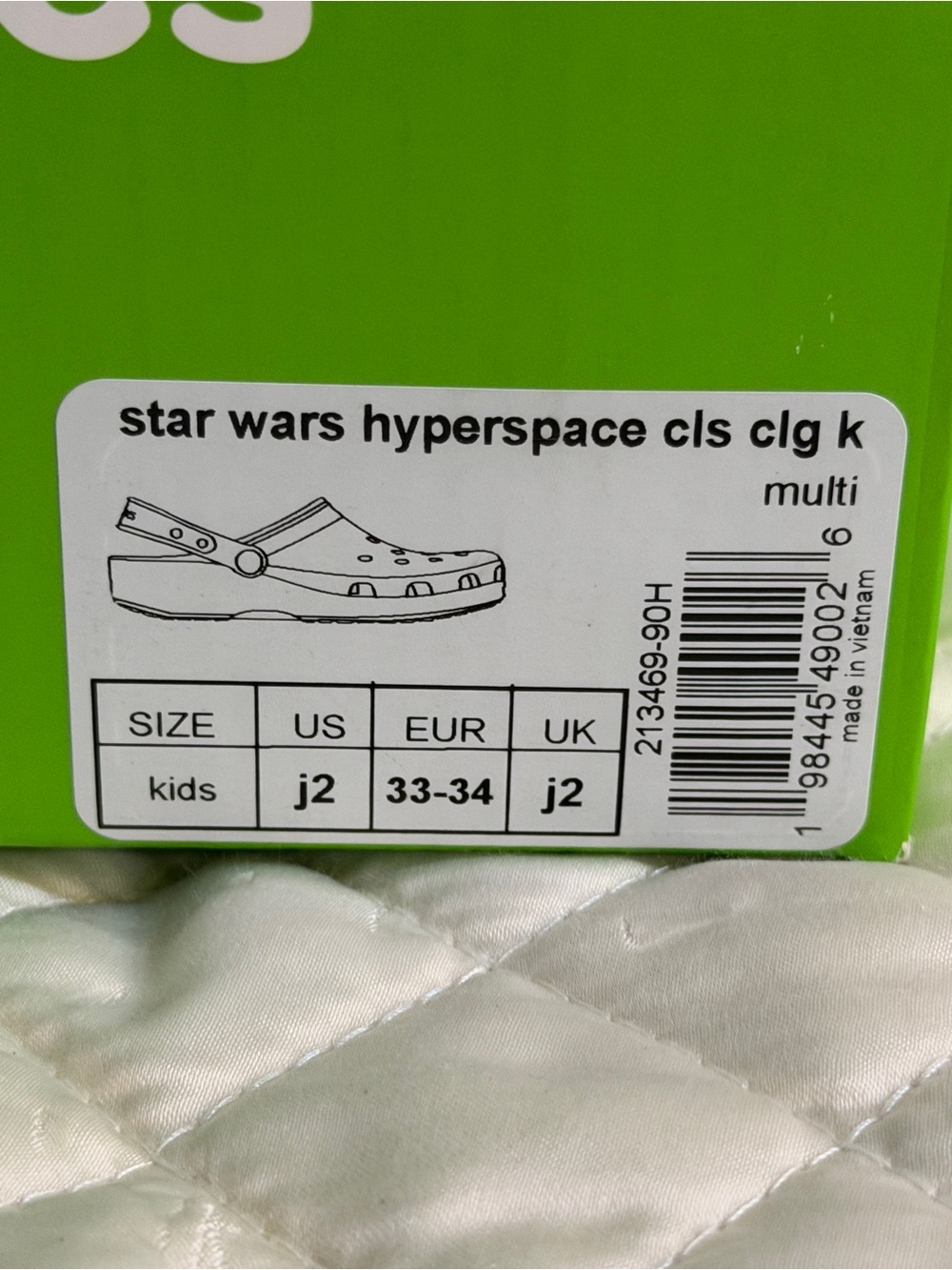 Crocs x Star Wars Hyperspace Classic Clog Kids J2 Black w/ Jibbitz NWT Rare - Picture 5 of 7